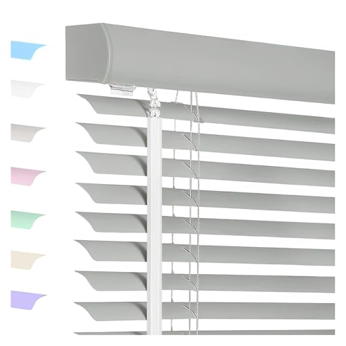 Persiana Veneciana De Aluminio 60/70/80/90/100/105/110/115/120/125/130/140/150cm, Lamas De 2.5cm Cortinas De Privacidad De Interiores Para Cocina/Oficina/baño, Personalizable(Silver gray,Ancho 140 x A