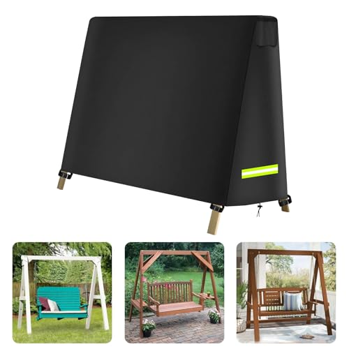 Funda Para Columpio Hollywood, Oxford 420D 200x139x200 cm Con Tiras Reflectantes Y Correas De Sujeción Resistente A Los Rayos UV Al Polvo Y Al Agua Para Columpios Con Estructura En Forma De A