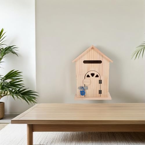 Grosse boîte de dépôt en bois massif au design rétro durable - 7