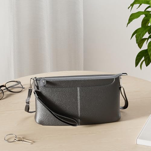 Image of befen Genuine Leather Wristlet Clutch Wallet Purses Small Crossbody Bags for Women with RFID Blocking Card Slots