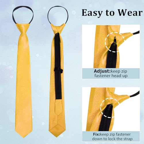 Image of Luckyvestir Womens Tie, Pre Tied Black /Red Ties for Women Adjustable Zipper Womens Necktie