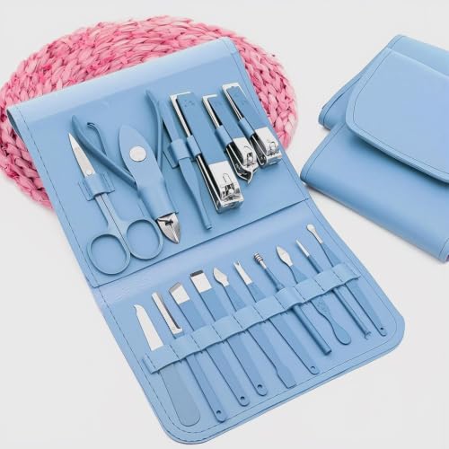 Image of Premium Nail Clipper Kit - Stainless Steel Manicure & Pedicure Set - Nail Care Tools for Hand & Feet - Includes Clippers, Cuticle Trimmers, File, Tweezers for Facial, Hand & Foot Care