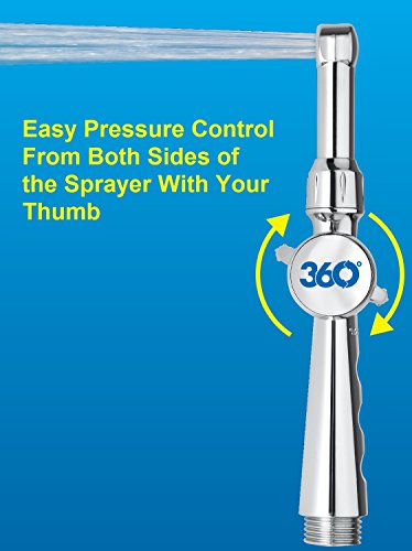 Aquaus 360 Bidet"SPRAY WAND ONLY" | NSF Certified - 3 Year Warranty - American Made -Dual Thumb Pressure Controls - Ceramic Disk Seals - ABS Body - Brass Valve Core - Includes 5'' inch Extension