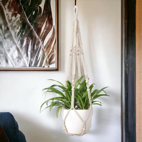ecofynd 1 Pack Macrame Plant Hanger, Indoor Hanging Planter Baske...