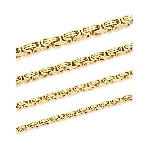 XIRUVE 4mm/5mm/6mm/8mm Width 18-30 Inches Length Stainless Steel Byzantine Chain Necklace for Men Cover
