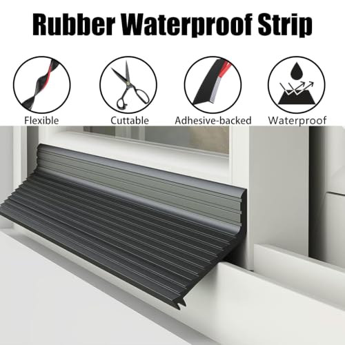 Deflector de lluvia para puerta transparente con ala de 56 mm de ancho 5