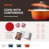 Overmont Enameled Cast Iron Dutch Oven - 5.5QT Pot with Lid Cookbook & Cotton Potholders - Heavy-Duty Cookware for Braising, Stews, Roasting, Sourdough Baking Orange #5