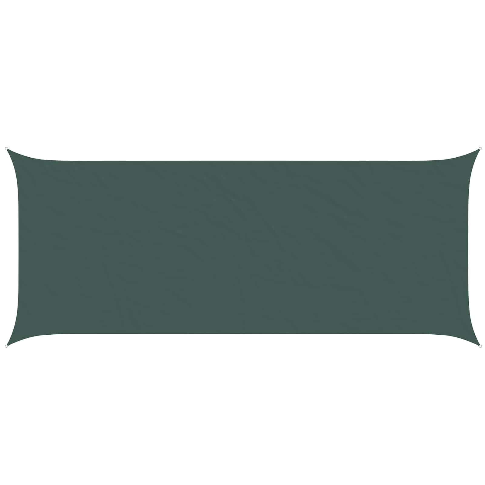 Voile d'ombrage rectangulaire 6x2,5 m vert foncé en polyester Oxford imperméable