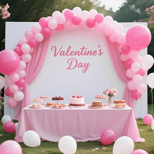 Image of Pink Balloons Pink Birthday Decorations 160 Pack 5 inch Round Gender Reveal Ballons for Birthday Wedding Anniversary Baby Shower Gender Reveal Party Decoration