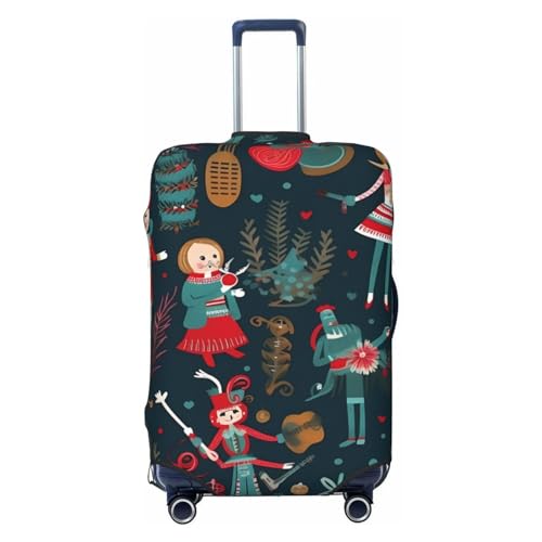 Luggage Cover Protector Washable Stretch Suitcase Protector Women's Nutcracker Ballet Xmas Dance Suitcase Cover Anti-Scratch Travel Baggage Covers Fits 18-32 Inch Luggage Protectors