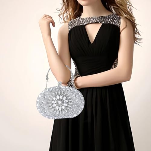 Image of Sparkly Women's Evening Clutch Purses Rhinestone Bag Luxury Handbags For Weddings Formal Prom Party
