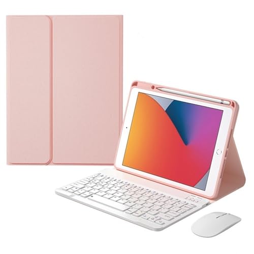 Coque magnétique iPad Pro 10.5 en tissu rose et clavier amovible
