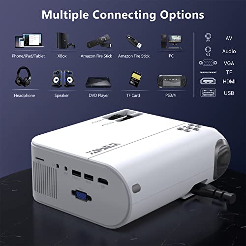 Yaber 2023 Upgrade Projector Mini Wifi Projector With Screen, 1080P Full Hd Portable Projector, Zoom, 300" Display, Outdoor Projector Wireless Mirroring Projector For Phone/Tv Stick/Hdmi/Ps4 #TOP6