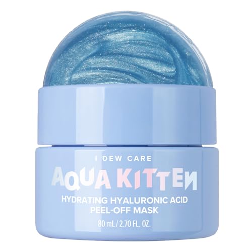 I DEW CARE Peel Off Mask - Aqua Kitten | Deep Hydrating Facial Mask with Hyaluronic Acid, Squalane, and Jeju Sea Water, Calming Korean Skincare for Glass Skin, Cruelty-Free, 2.70 Fl Oz
