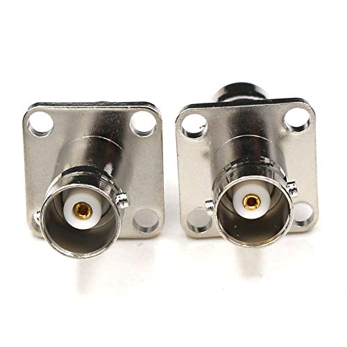 Adaptador BNC Hembra para Panel 4 Agujeros 2 Piezas miniatura 2