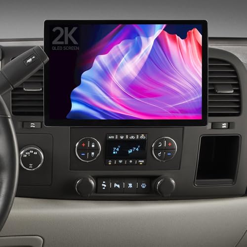 Stereo Radio for 2007 Chevrolet Tahoe GMC Sierra 1500 2012 Chevy Silverado – 13.1” 2K QLED Touchscreen, Wireless CarPlay & Android Auto, Octa-Core Android 14, 4G LTE, HD Backup Camera, Bluetooth 5.0