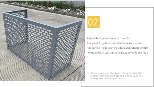 Cubierta para aire acondicionado exterior de aluminio enrejado gris 4