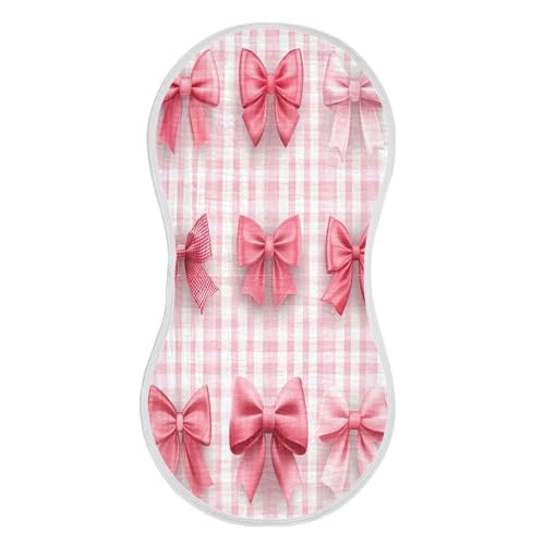 Bows Burp Cloths Cotton Baby Washcloths,Large 22x11in Burping Cloth Absorbent and Soft for Newborn Baby Boys and Girls,2 Pack