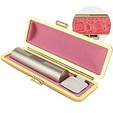 三合 チタン印鑑 ケース付き はんこ 印鑑 作成 実印 銀行印 認印 女性 男性 いんかん選べる7色 個人用印鑑 チタン印鑑1本セット 名前 判子 シルバー ブラスト セット (ピンク色, 13.5mm)