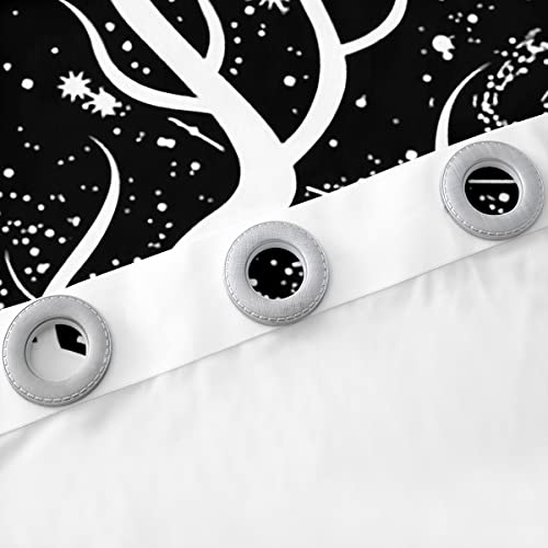 Tree Of Life Curtains & Drapes Sun And Moon Curtains, Gothic Moth Blackout Curtains Trippy Cosmic Window Treatments Glitter Stars Curtains Psychedelic Constellations Window Drapes Living Room 84Wx63L #TOP5