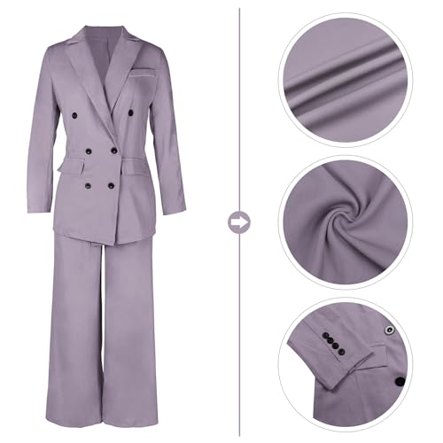 Purple Power: Versatile Two-Piece Blazer Pants Set for Women - Image 6