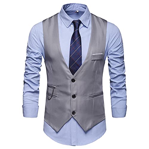 Men's Suit Vest Business Slim Fit Sleeveless Formal Waistcoat Tuxedo Trendy Formal Wedding Prom Blazer Jacket Vests