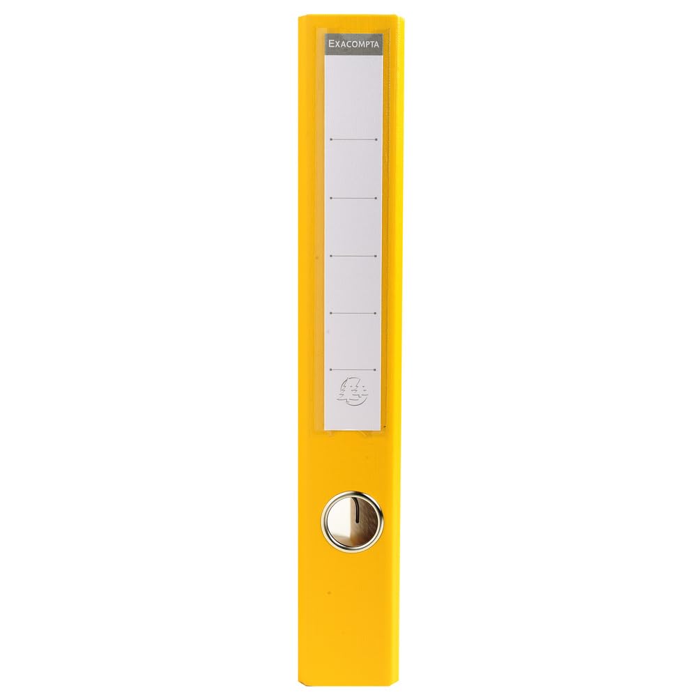 Exacompta 53549E 10er Pack Premium PVC-Ordner Prem´Touch. 5 cm schmal DIN A4 Ringordner Aktenordner Briefordner Büroordner Plastikordner Schlitzordner Gelb
