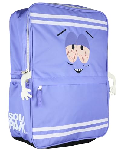 INTIMO South Park Towelie Mochila com design de rosto bordado, manga tecnológica, para laptop, bolsa para livros de viagem