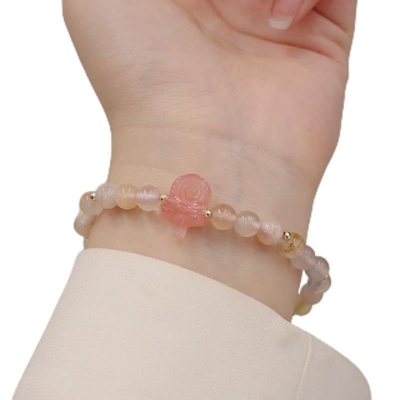 Amazon.com: 新款樱花玛瑙手串水晶手链手饰小清新郁金香手串月亮