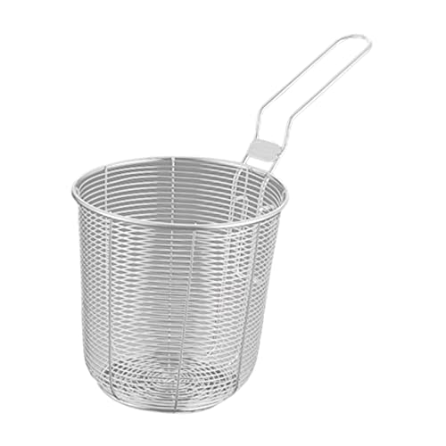 Baoblaze Panier de Friture Poignée INOX Panier Grillagé Rond Multifonction Passoire Égouttoir Idéal pour Restaurant Maison Sortie Barbecue Utilisa, 12CM