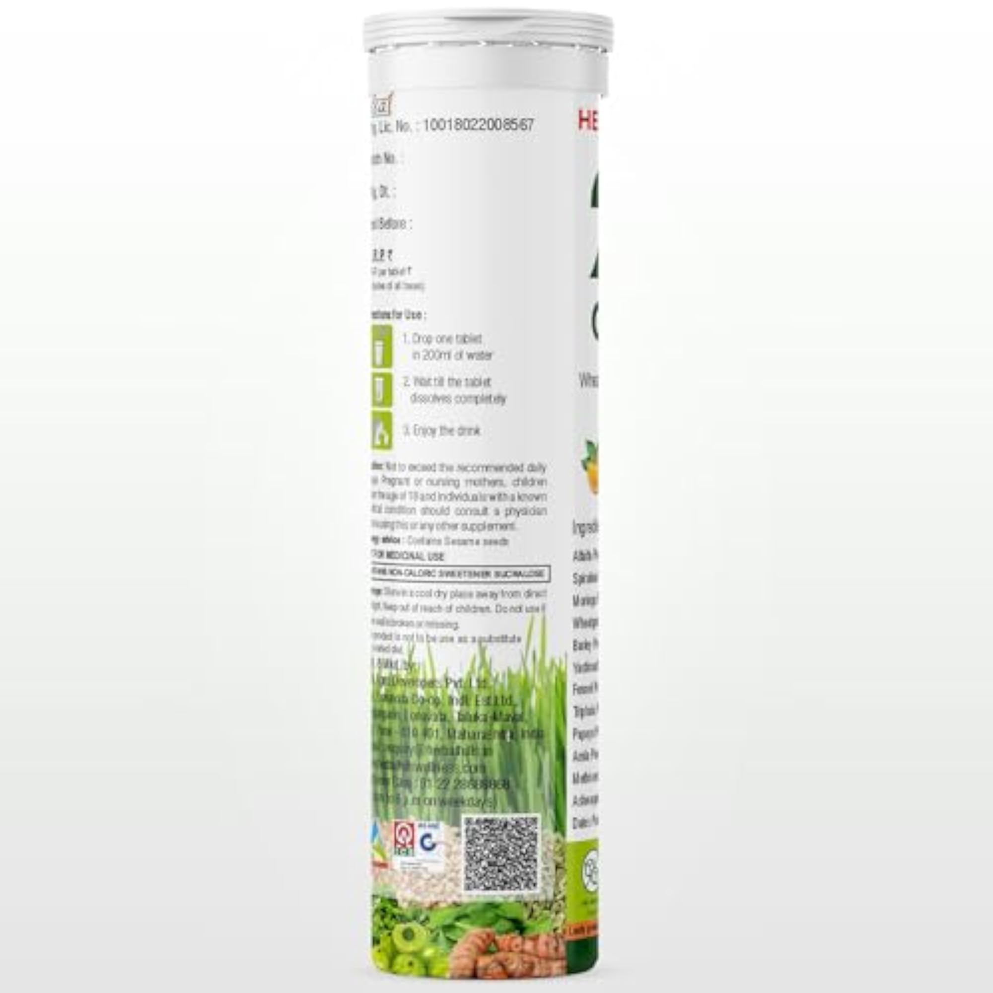 Herbal Hills 24 Green Daily Green Effervescent Tablets - Pack of 5