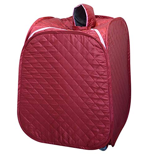 Preisvergleich Produktbild HIXGB Tragbare Saunakabine,Haushalt Falten Detox Fumigation Spa Gewichtsverlust Sauna Zelt Mit Stühlen, Fußmassage Rad Und Rutschfeste Matte,80 * 80 * 100Cm / 31.50 * 31.50 * 39.37In,Red
