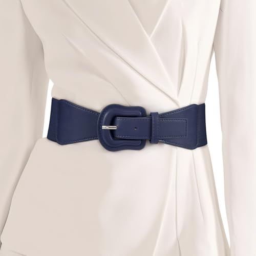 Vintage Stretch Waist Belt - Leather Buckle Dress Belt for Women's Formal Wear2