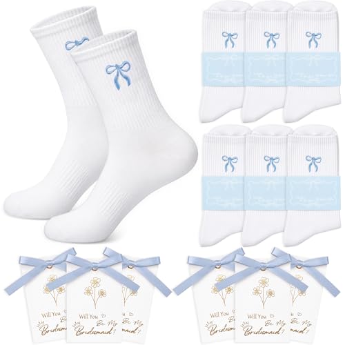 Chaussettes de mariage de qualité supérieure avec nœud brodé pour demoiselle d'honneur