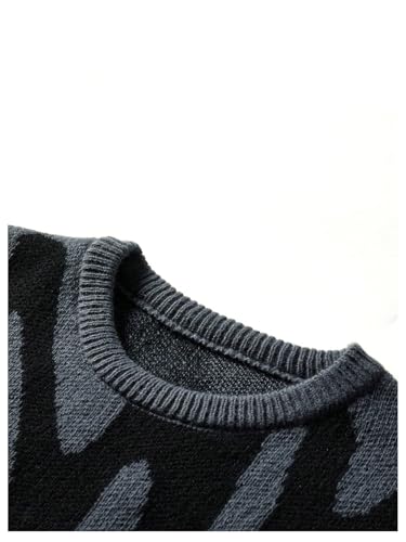 Men's Graphic Sweater Gothic Crew Neck Long Sleeve Knitted Pullover Top Fall Outfits4