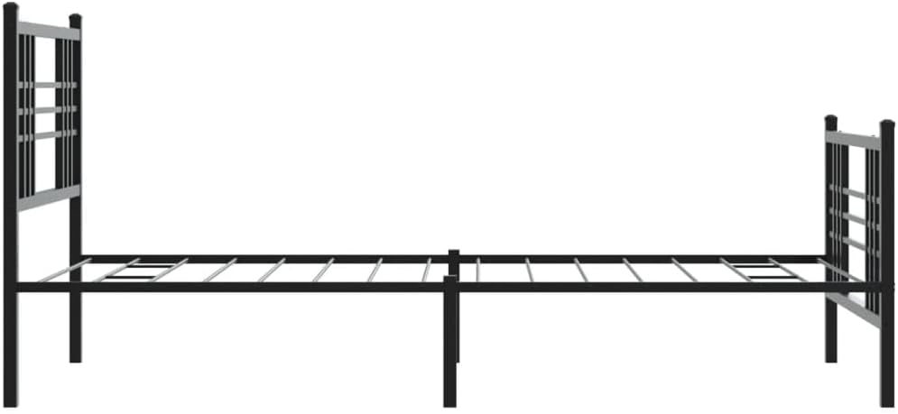 Twin Bed Frame Black Steel Heavy-Duty Platform Frame with Headboard and Footboard, Durable Slatted Foundation for Bedroom, Easy Assembly, No Box Spring Needed