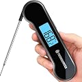 0.5 Sec Instant Read Meat Thermometer Digital with ±0.5? Precision, Food Thermometer for Cooking Kitchen Gadgets, Oven Grill Candy BBQ Essentials Accessories, Gifts for Him Dad Men Birthday, Black