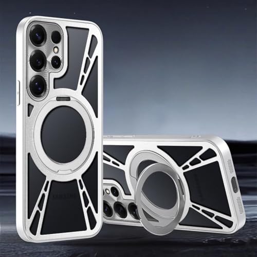 For Galaxy S25 Plus �p �P�[�X ��p ���M MagSafe�Ή� ���@�\360�x��]�X�^���h �c�����Ή� �ϏՌ� �A���~�o���p�[ �X�^���h�@�\ �����O�t�� �M�����N�V�[S25 Plus �P�[�X �}�O�Z�[�t�Ή� �ԍڃz���_�[�Ή� ������� 