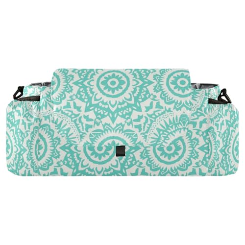 miaozhen Boho Mint Green Vintage Flowers stroller organizer with cup holders stroller caddy attachment accesorios para gancho para carriola
