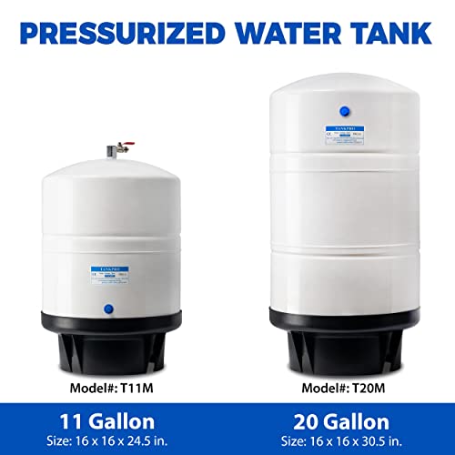 Ispring T20M 20 Gallon Pre-Pressurized Tank For Reverse Osmosis (Ro) Systems With 14 Gallons Of Water Storage Capacity, 20, White #TOP4