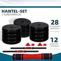 CCLIFE Hanteln Set 30 kg 2er Kurzhanteln Langhantel verstellbar Stahlrohr – Ansicht 2