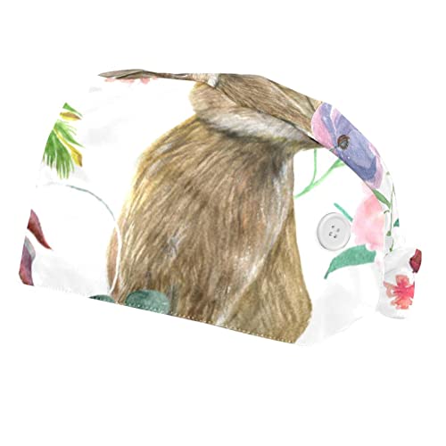 Chapeaux de travail fleurs et lapins pour rester frais en cuisine ou laboratoire