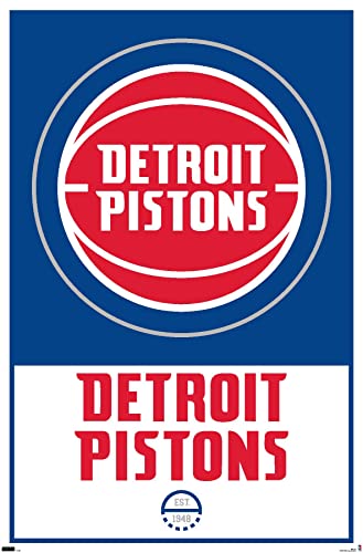 Trends International NBA Detroit Pistons - Logo 21 Wall Poster, 22.375" x 34", Unframed Version