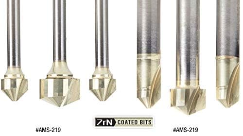 Image of Amana Tool - AMS-140 3-Pc. Carbide Tipped V-Groove 90, 108 & 135 Angles For Doubl