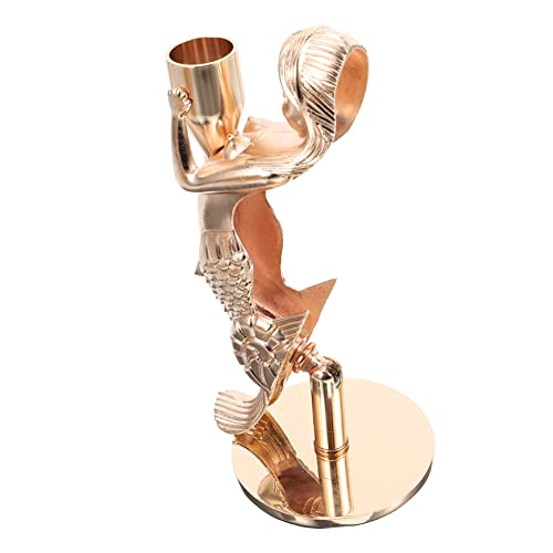 Wooneky Mermaid Candle Holder Metal Candle Holder Candle Centerpieces For Dining Table Gold Candelabra Candle Zinc Alloy European Style Golden Mermaid Centerpieces For Tables #TOP10