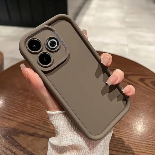 Image of Scalebee Case Cover for Mi Redmi 13 5G / Poco M6 Plus 5G, Brown | Matte Soft, Flexible Silicon, Shockproof, Camera Protection