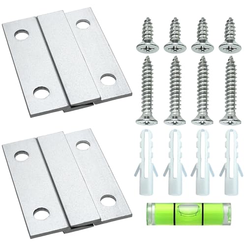 Image of 4PCS 51x25mm Aluminium French Closure Picture Hook Interlocking Wall Mounting Bracket Hardware Kit Z Clip for Hanging Mounting Wall Plate Mirrors Photo Artwork