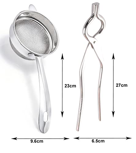 Image of Petals Double Mesh Tea Strainer and Sandasi Combo (Strainer- 9.6x23x5cm and Sandasi- 27x6.6x0.1cm)