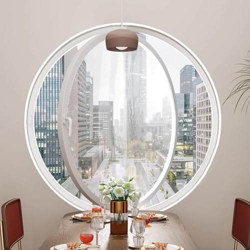 TWHZSAI Ventanas Redondas de Vidrio Templado con rotación de 360°, ventilación de aleación de Aluminio, Ventana de Ojo de Buey para baño, Cocina, decoración de casa de Juegos, Blanco 3,110 cm/43,3 p