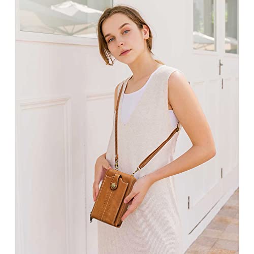 Kattee Genuine Leather Satchel Handbags Bundle With Rfid Blocking Women Corssbody Cellphone Purses Wallets #TOP4